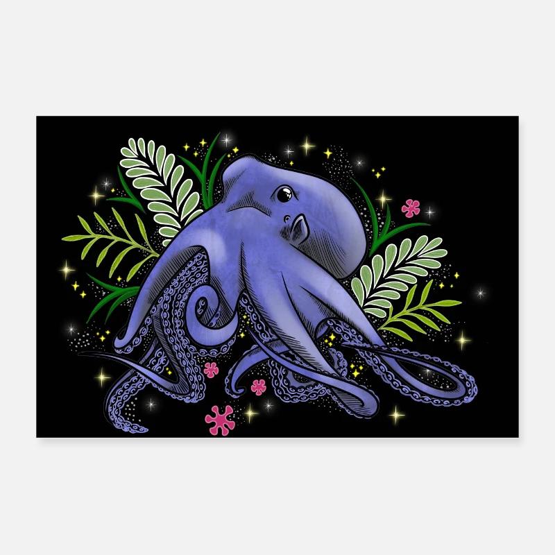 Octopus Poster Poster 12" x 8" (30x20 cm)