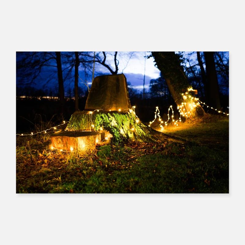 String Lights - Poster 12" x 8" (30x20 cm) - white