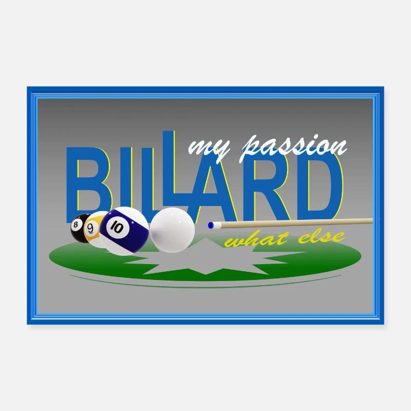 Billard Design, Wall Art, Poster, Poolbillard Poster 30x20 cm