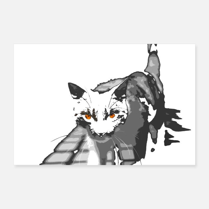 the strange cat Poster 12" x 8" (30x20 cm)