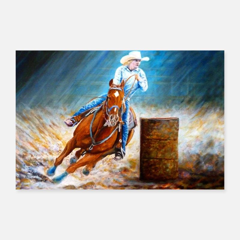 BARREL RACING MÄDCHEN Poster 30x20 cm