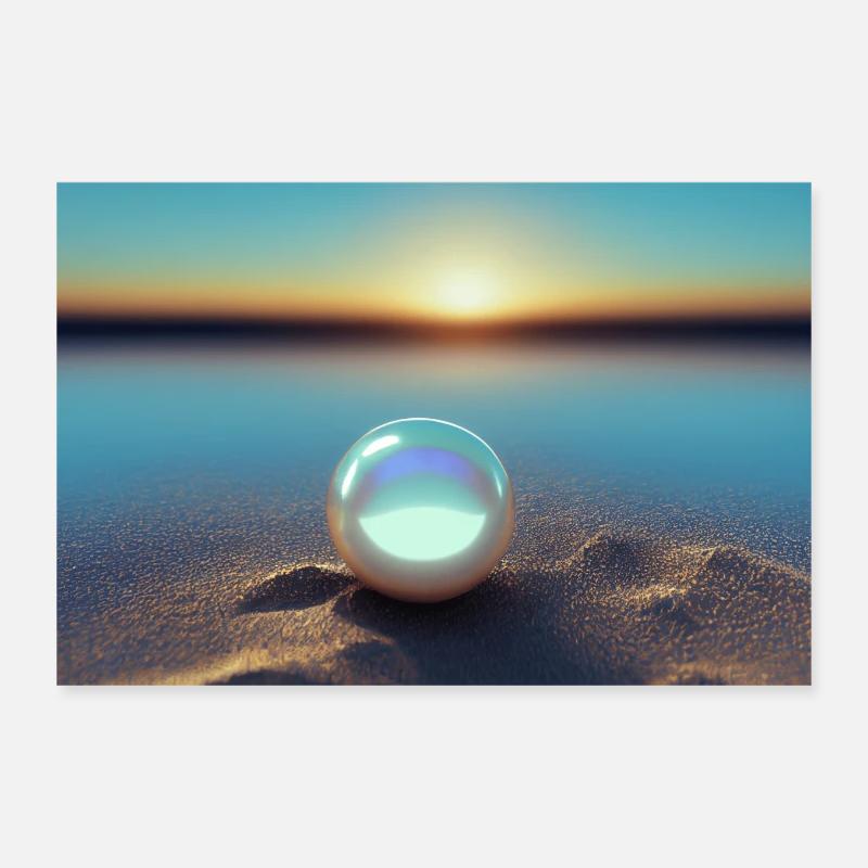 Eine Perle im Sand Poster 30x20 cm