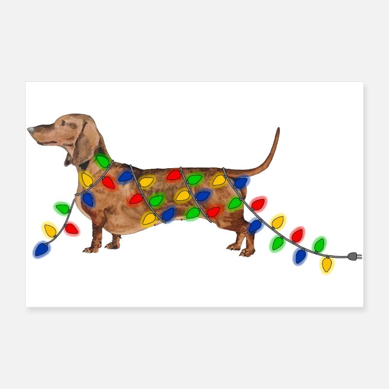 Weihnachten Dackel Weihnachtsdackel Poster 30x20 cm