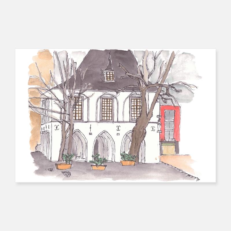 Rathaus Erkelenz 41812 Kreis Heinsberg NRW Poster 30 x 20 cm