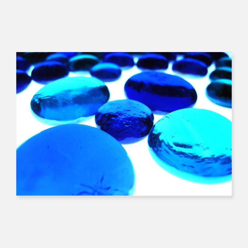 Plakater - Blå Bobler Poster 30x20 cm