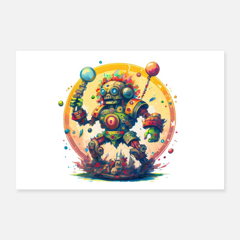 Crazy Inca robot Poster 12" x 8" (30x20 cm)