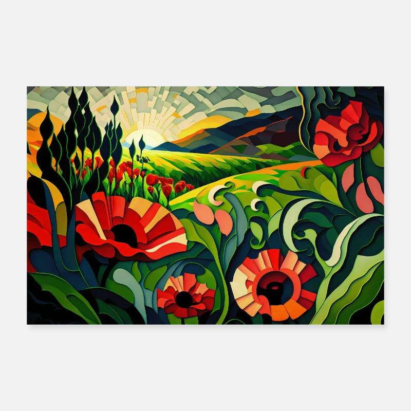 Blumengemälde - Poster 30x20 cm - Weiß