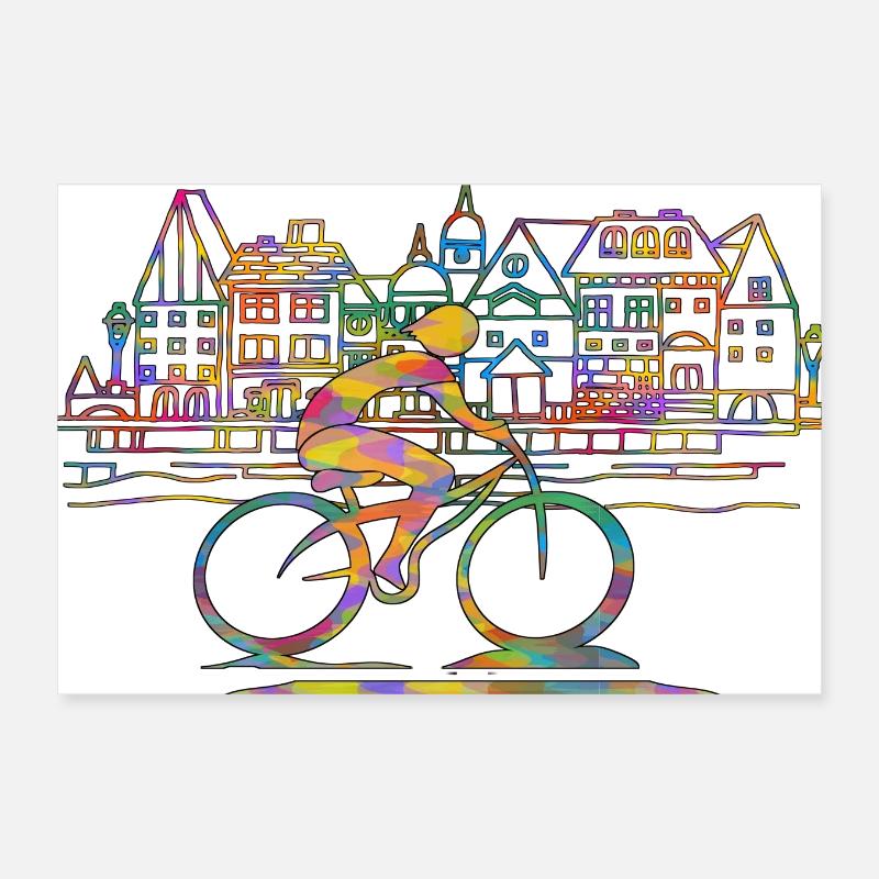 Radfahrer Poster 30x20 cm