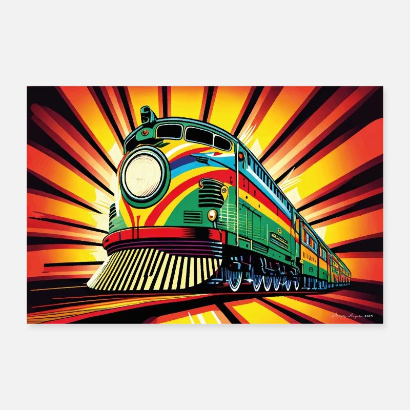 Train en Pop Art Poster 30 x 20 cm