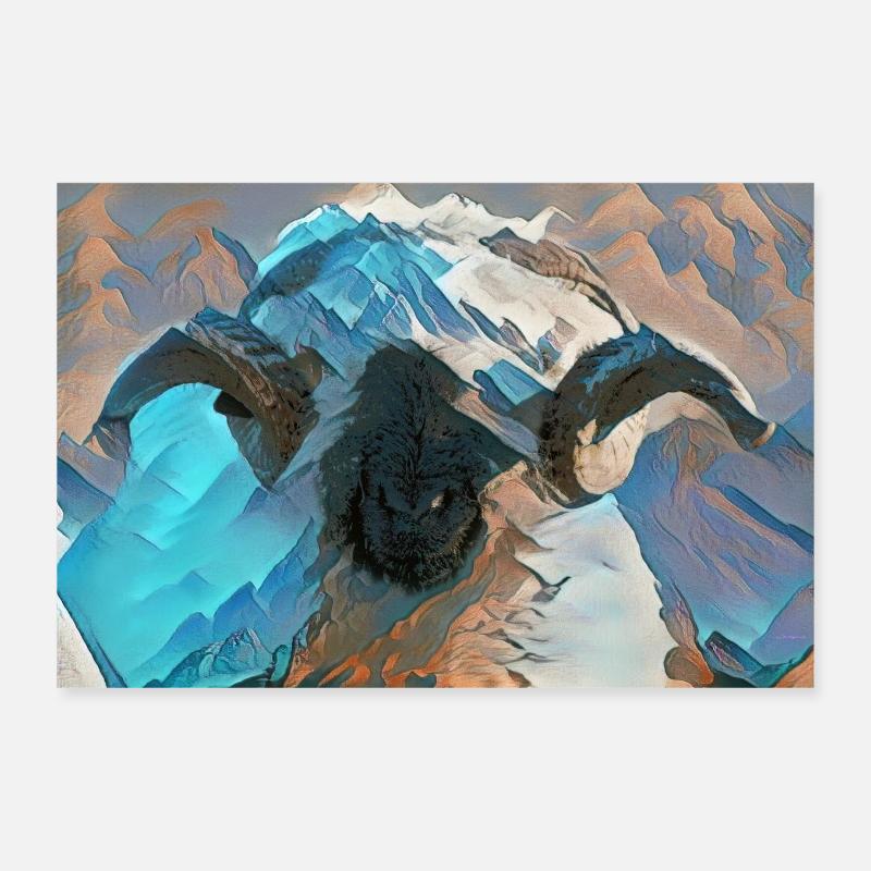 Bouc valaisan à nez noir Poster 30 x 20 cm