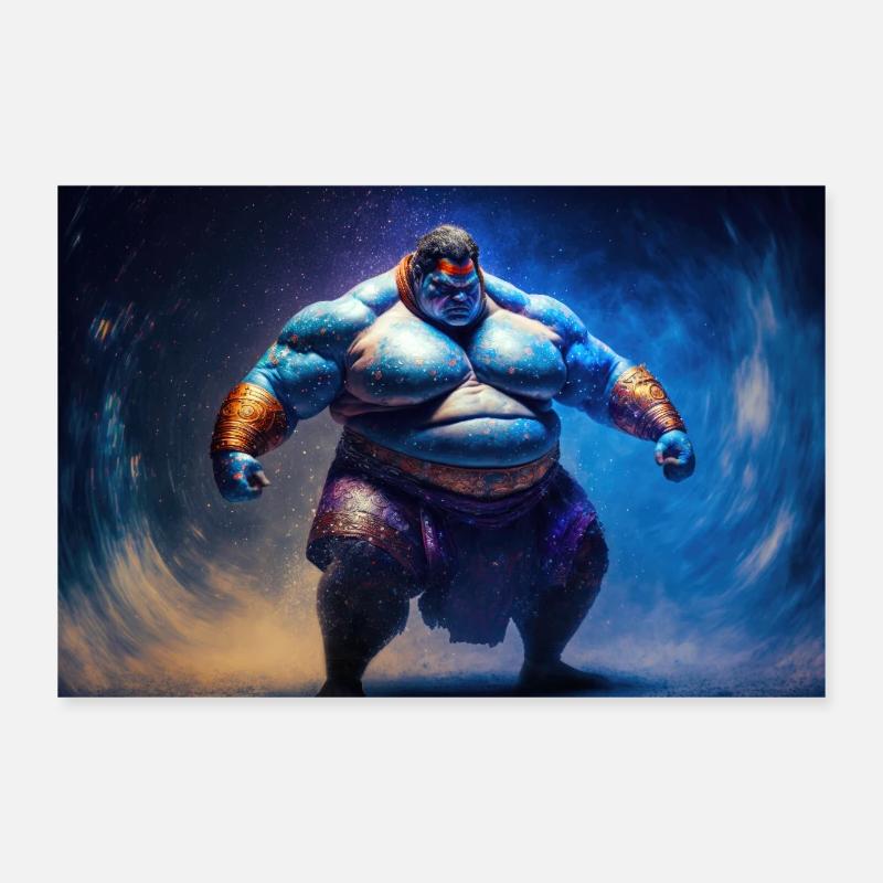 Sumo-Gott - Poster 30x20 cm - Weiß