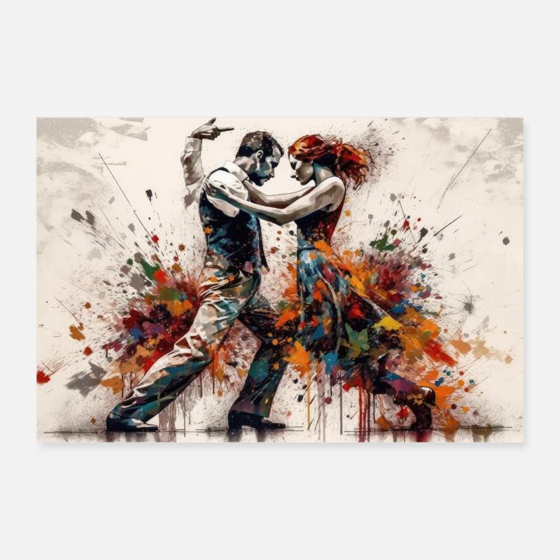 Éclaboussure de tango - Poster 30 x 20 cm - blanc