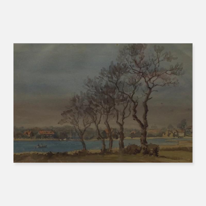 Trees on Oulton Broad Poster 12" x 8" (30x20 cm)