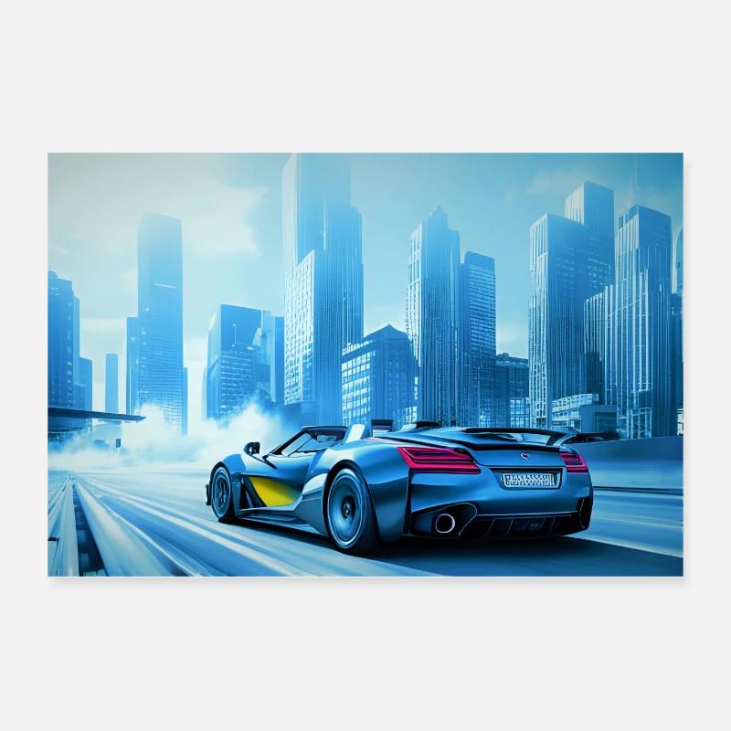 Urban Hypercar-dream Poster 12" x 8" (30x20 cm)