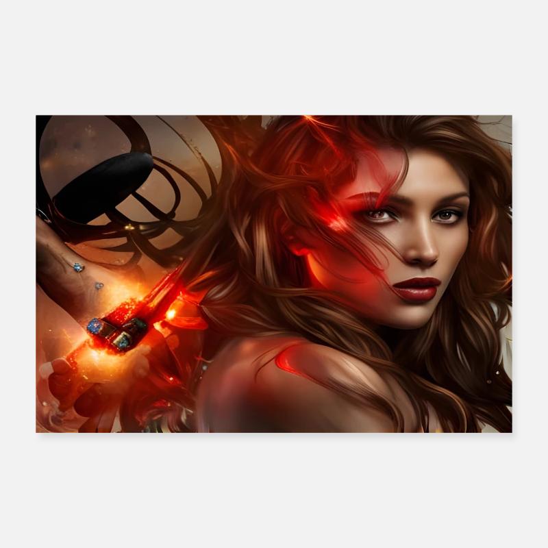 Dame venteuse - Poster 30 x 20 cm - blanc