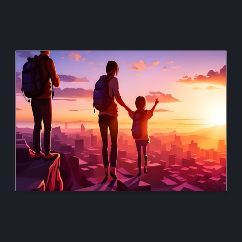 Sunset Family - Poster 30x20 cm