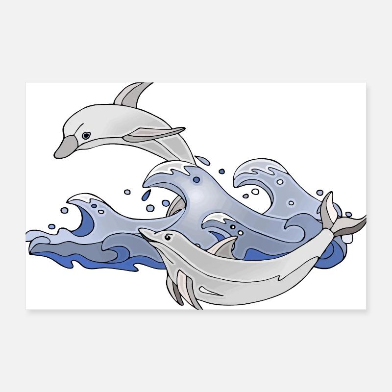 Dauphins Poster 30 x 20 cm