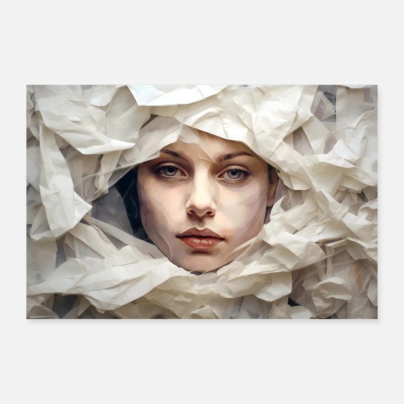 Femme timide Poster 30 x 20 cm