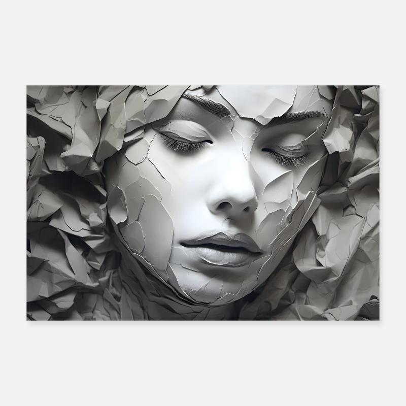 Femme timide Poster 30 x 20 cm