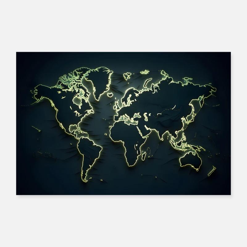 World map Poster 12" x 8" (30x20 cm)