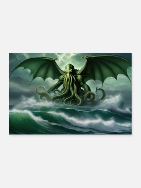 Cthulhu/1 - Poster 30x20 cm - Weiß