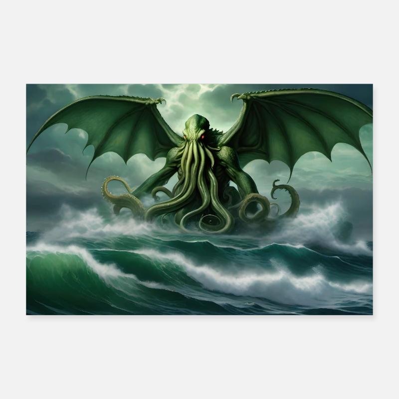 Cthulhu/1 - Poster 30x20 cm - Weiß