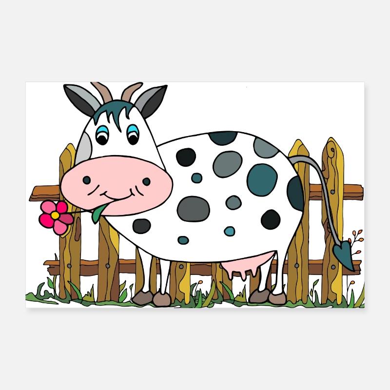 Vache Poster 30 x 20 cm