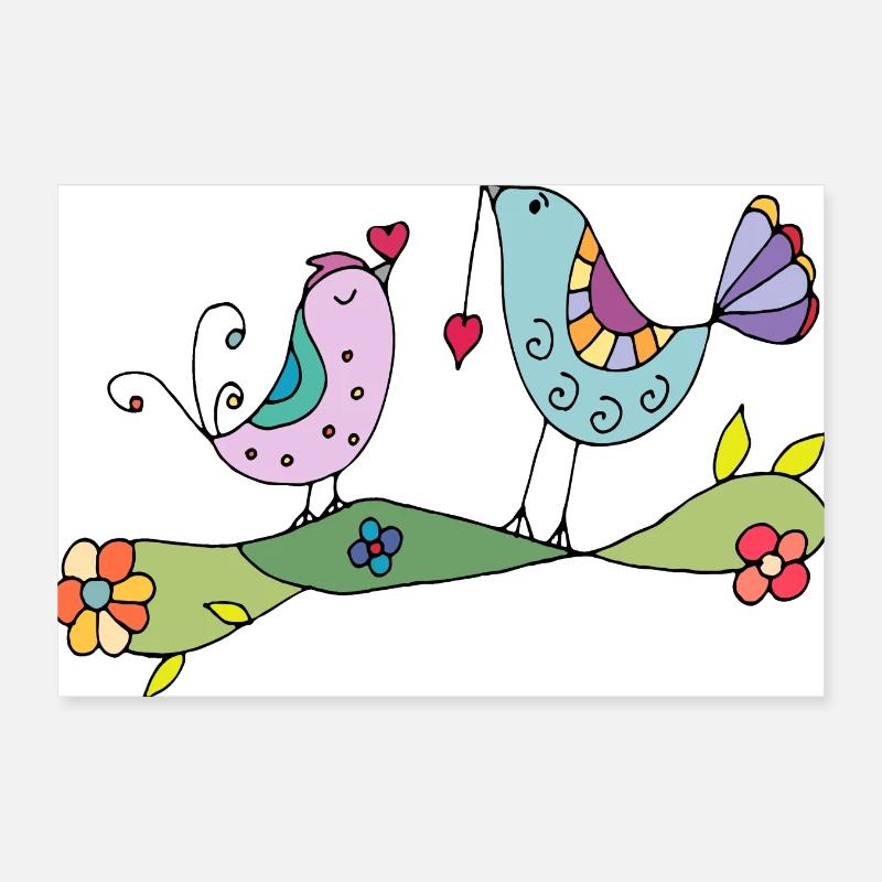 Oiseaux Poster 30 x 20 cm
