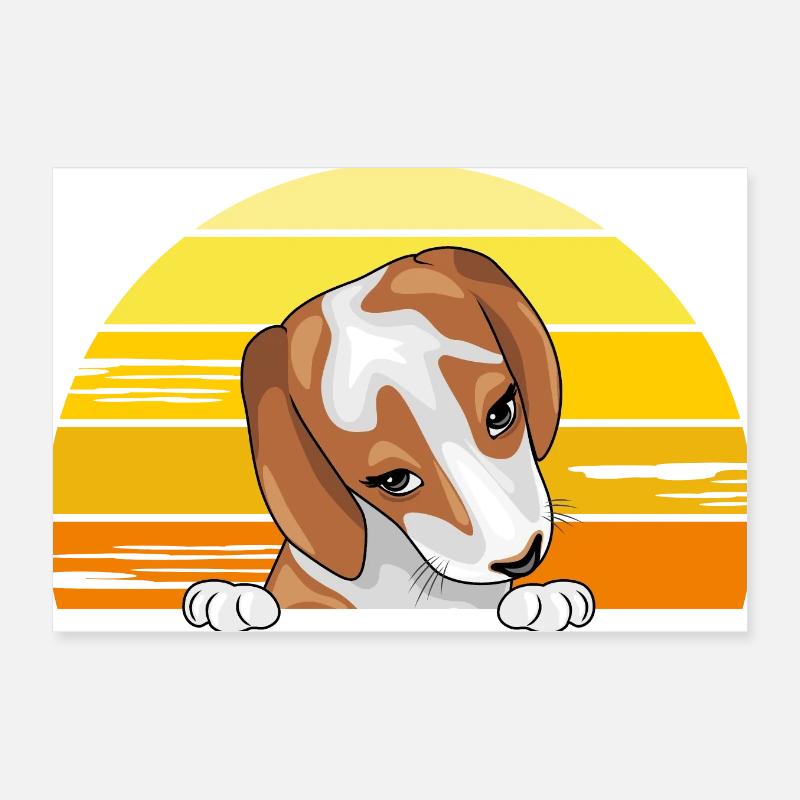 Peeking Beagle chiot Poster 30 x 20 cm