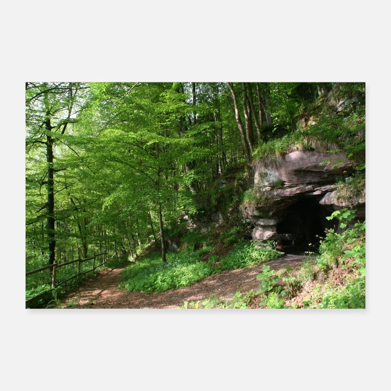 Northern Black Forest / Forest Cave Poster 12" x 8" (30x20 cm)