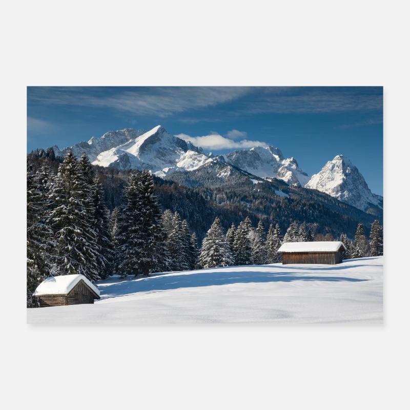 Winterstimmung mit Zugspitze Poster 30x20 cm