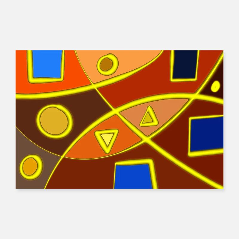 Shapes Abstract Poster 12" x 8" (30x20 cm)