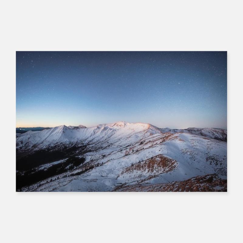 Alpen Glow On Agrafa mountain range in Greece Poster 12" x 8" (30x20 cm)