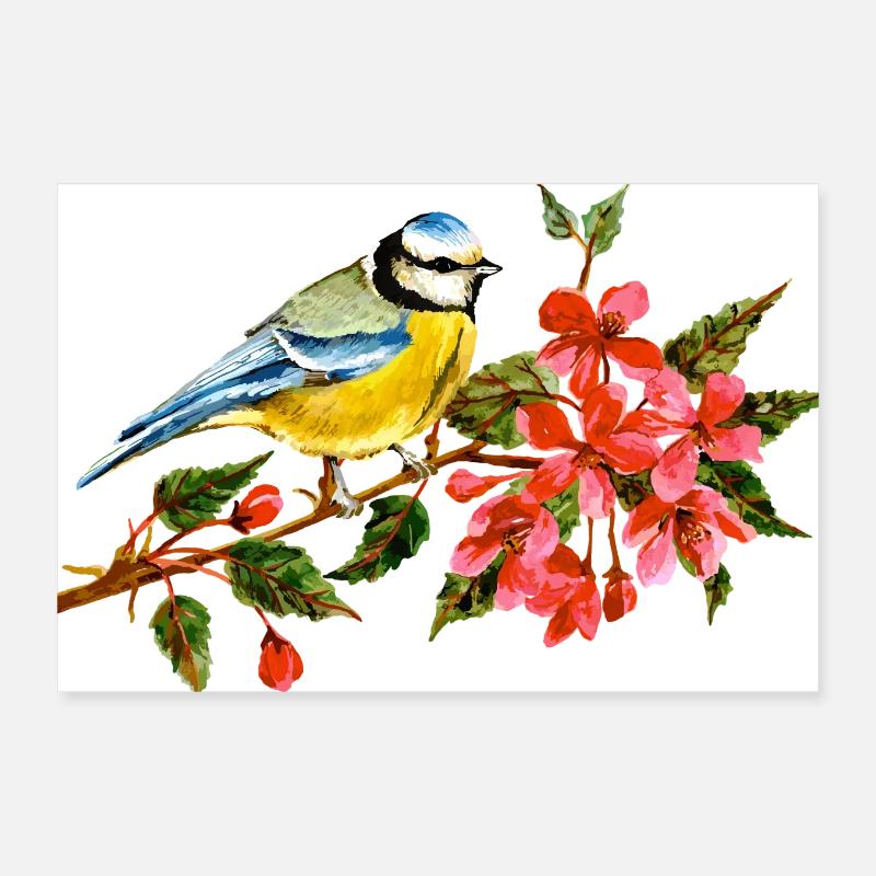 Bunter Vogel Poster 30x20 cm