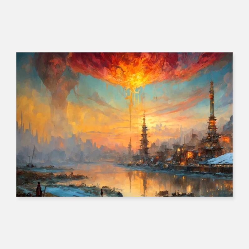 Aube à Shanghai Poster 30 x 20 cm