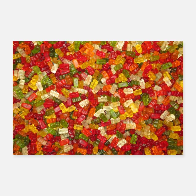 Gummibärchen (Querformat) - Poster 30x20 cm - Weiß