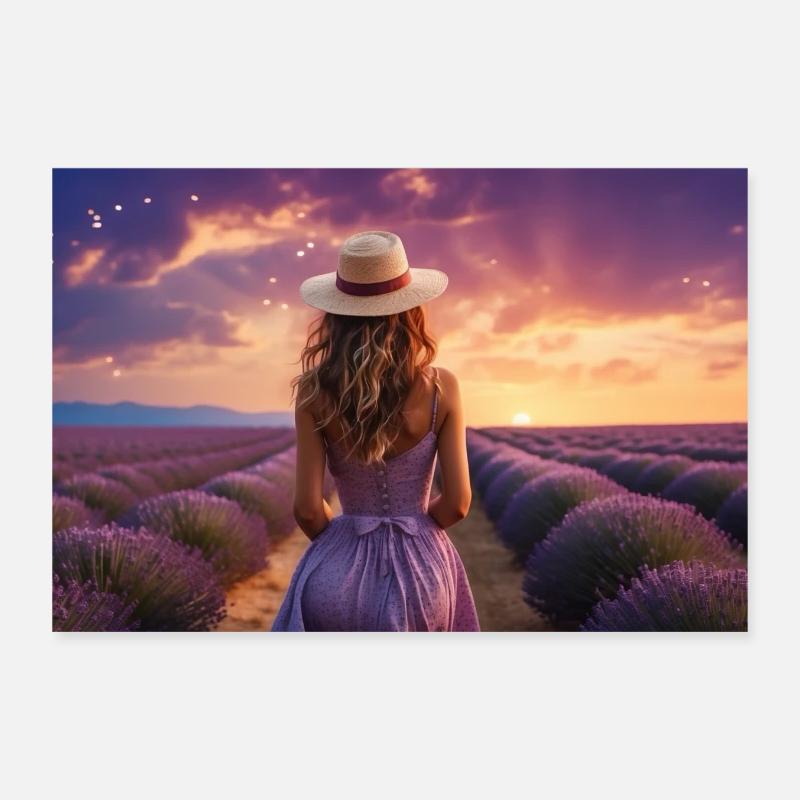 Lavender Fields - Poster 12" x 8" (30x20 cm) - white