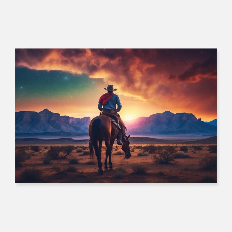 Cowboy Poster 12" x 8" (30x20 cm)