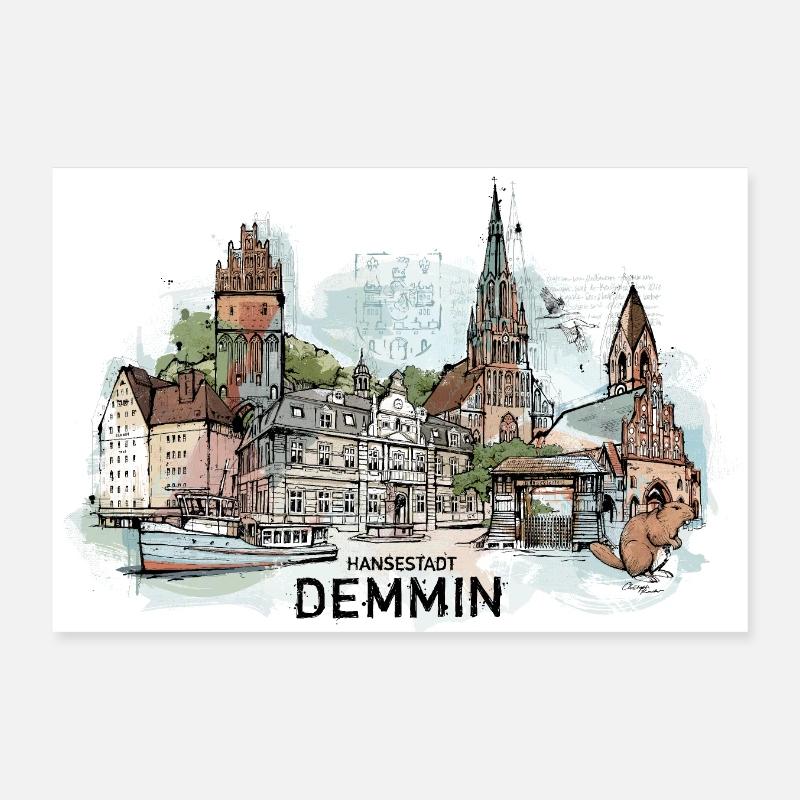 Hanstestadt Demmin Poster 30x20 cm