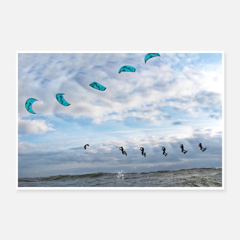 Kitesurf-Bewegung Poster 30x20 cm