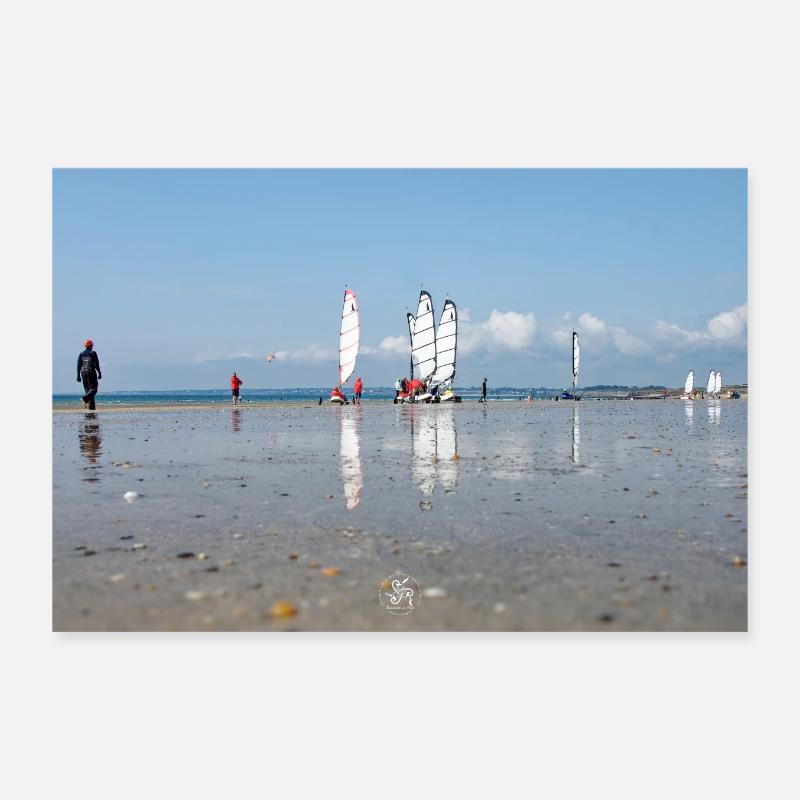 Strandsegeln - Poster 30x20 cm - Weiß