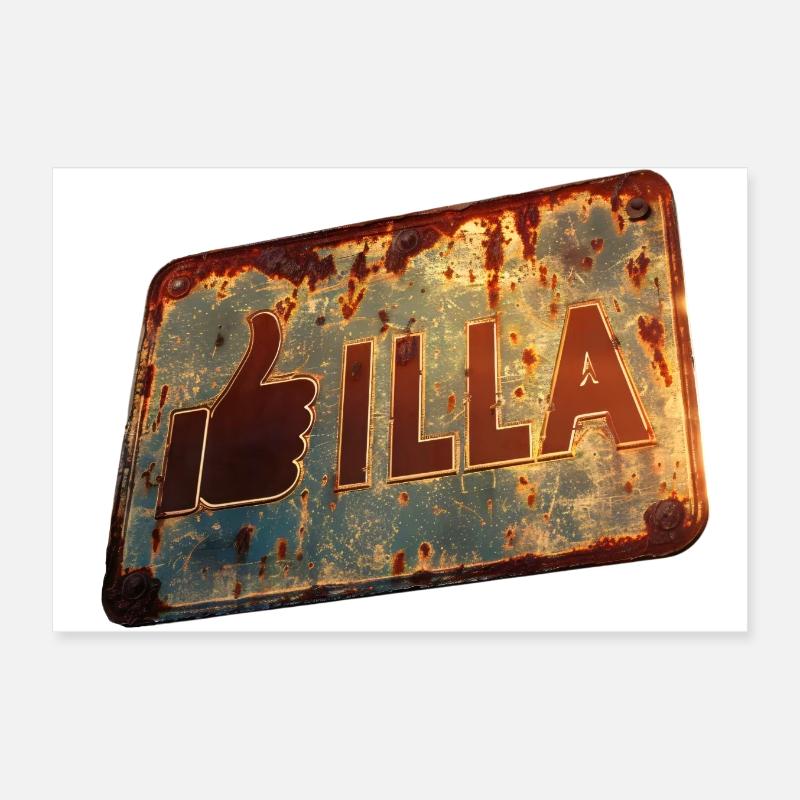 Vintage-Schild "GIlla" mit Retro-Touch Poster 30x20 cm