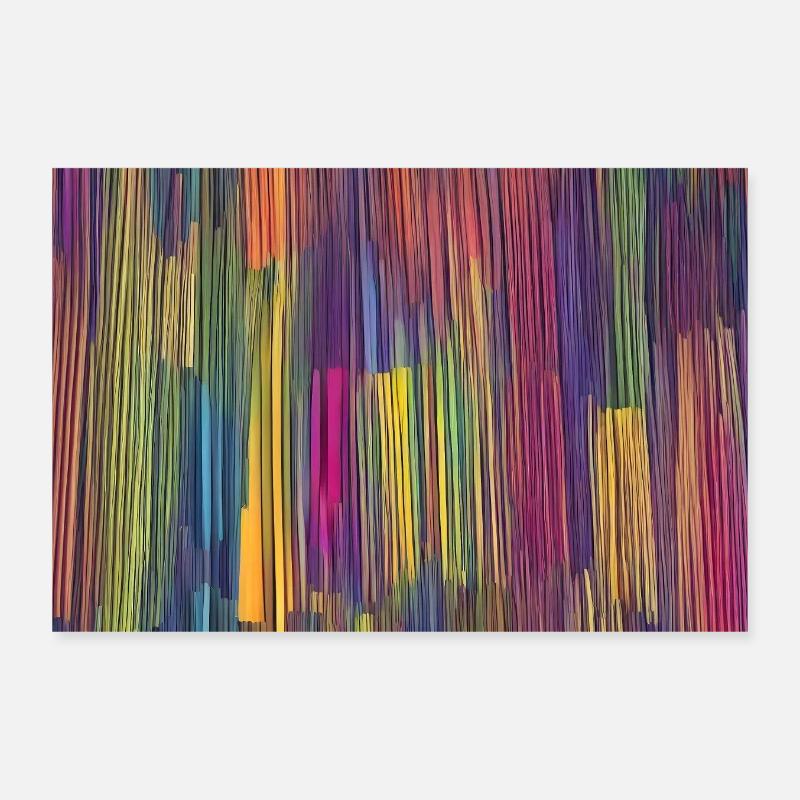 Affiche de forme irrégulière à rayures colorées Poster 30 x 20 cm