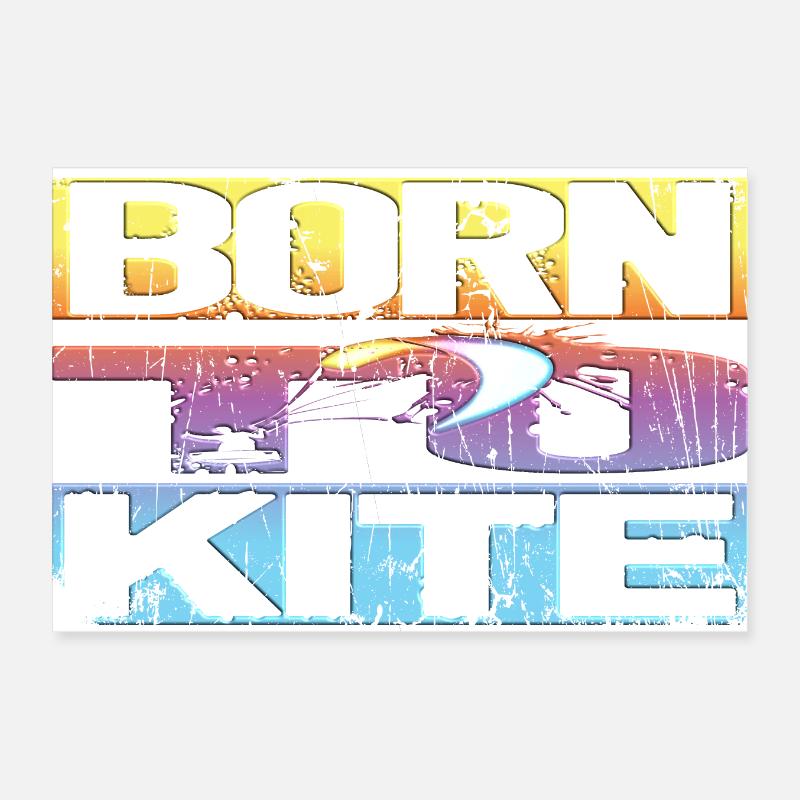 Kitesurfing Retro Poster 12" x 8" (30x20 cm)