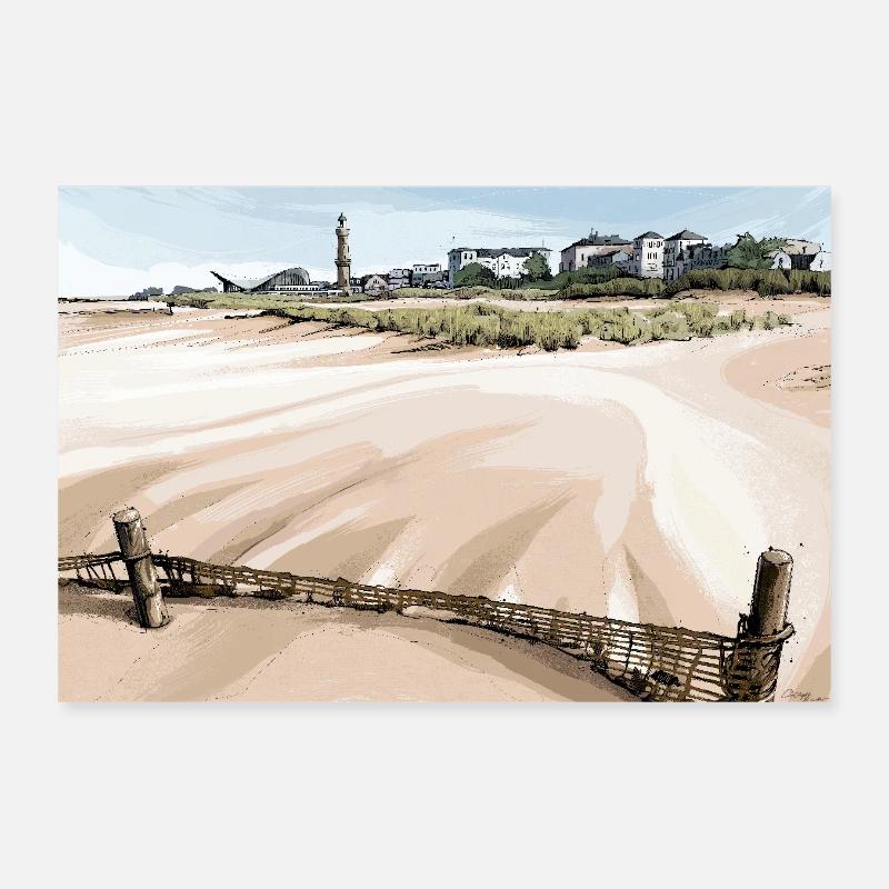 Warnemünde Dune Wind Poster 12" x 8" (30x20 cm)