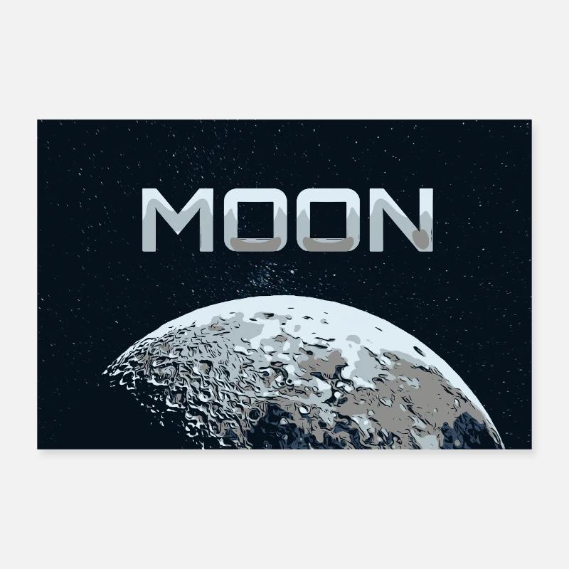 Der Mond mit Sternen und Text im Comic Style Poster 30x20 cm