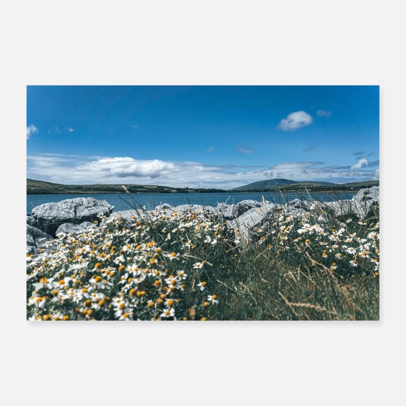 Paysage côtier fleuri Poster 30 x 20 cm