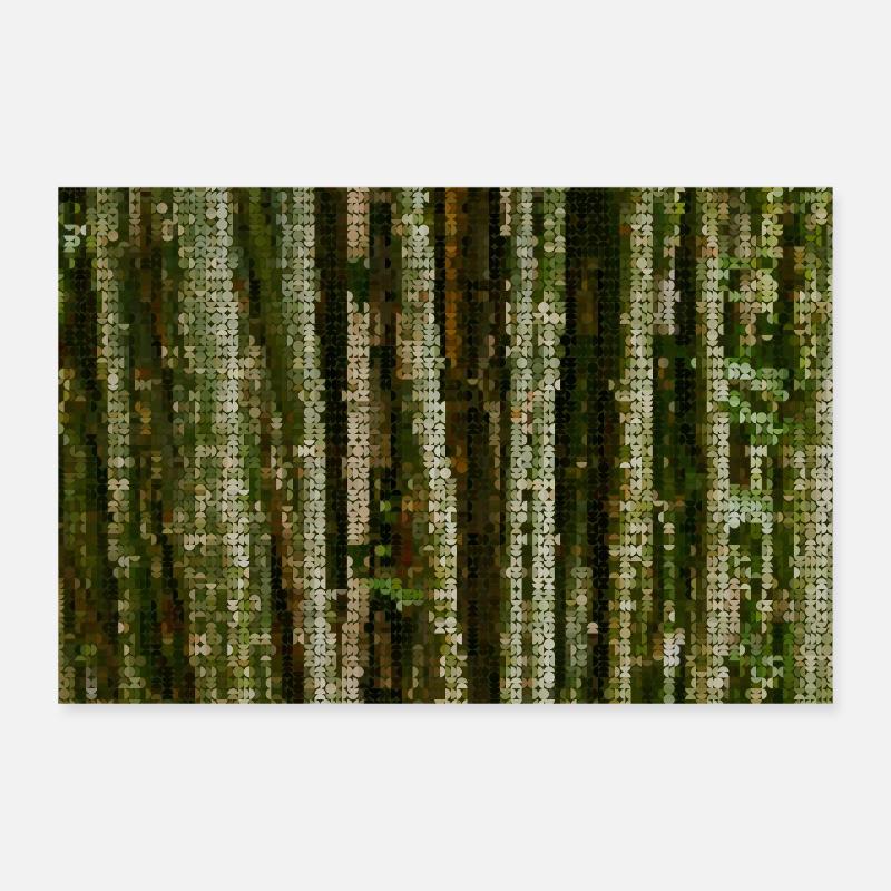 Forest Lines Camouflage Pattern Poster 12" x 8" (30x20 cm)