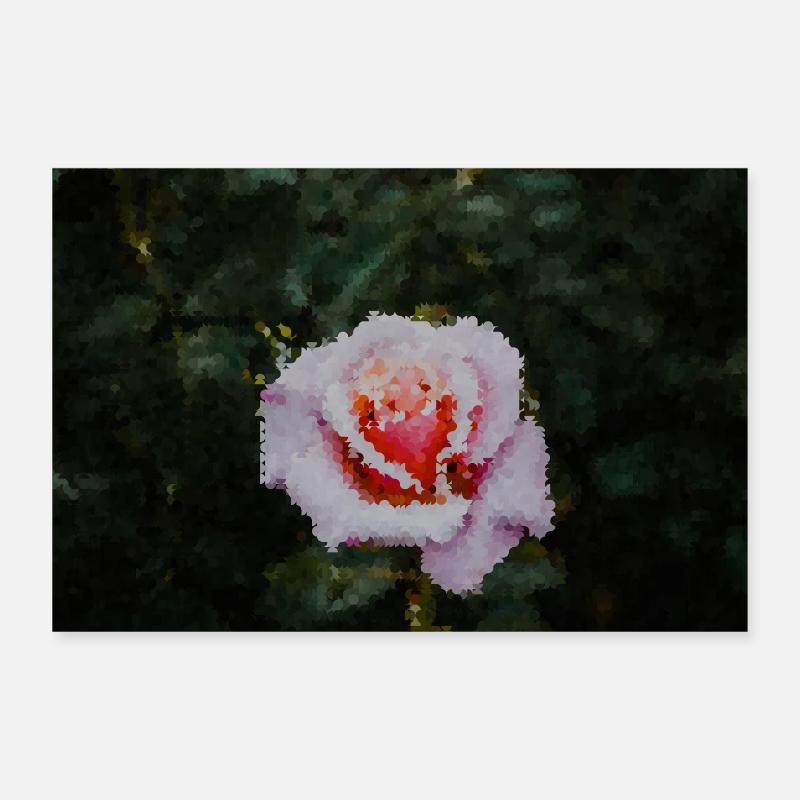 Aquarelle rose en style pixel Poster 30 x 20 cm