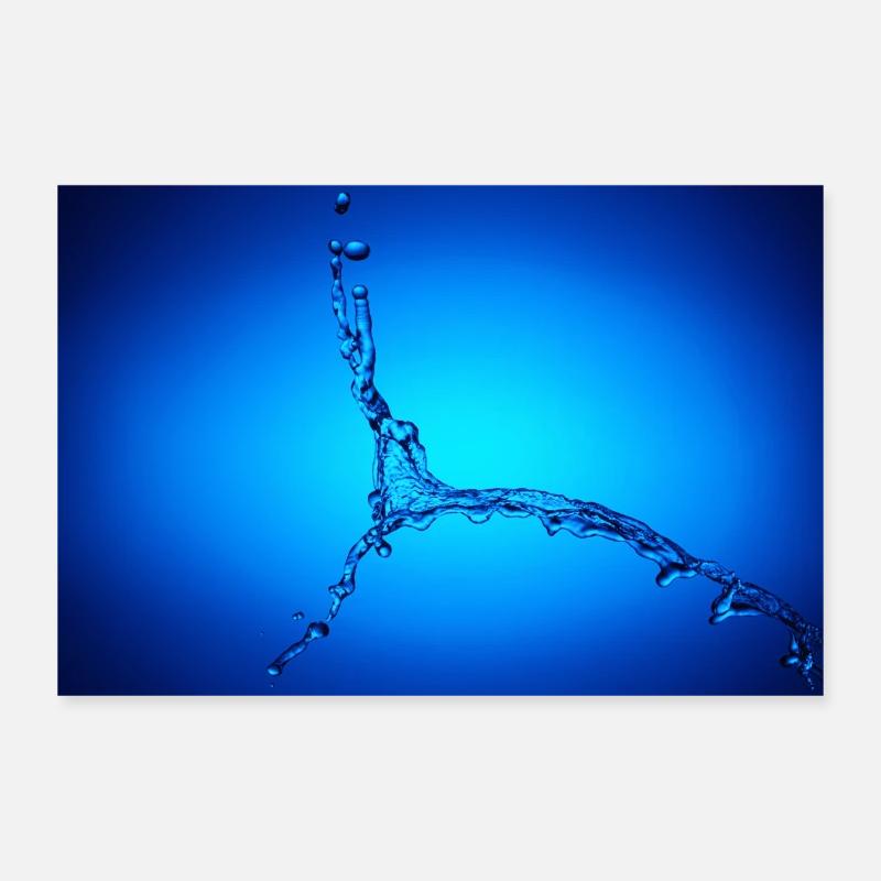 Éclaboussure d’eau bleue #2 Poster 30 x 20 cm